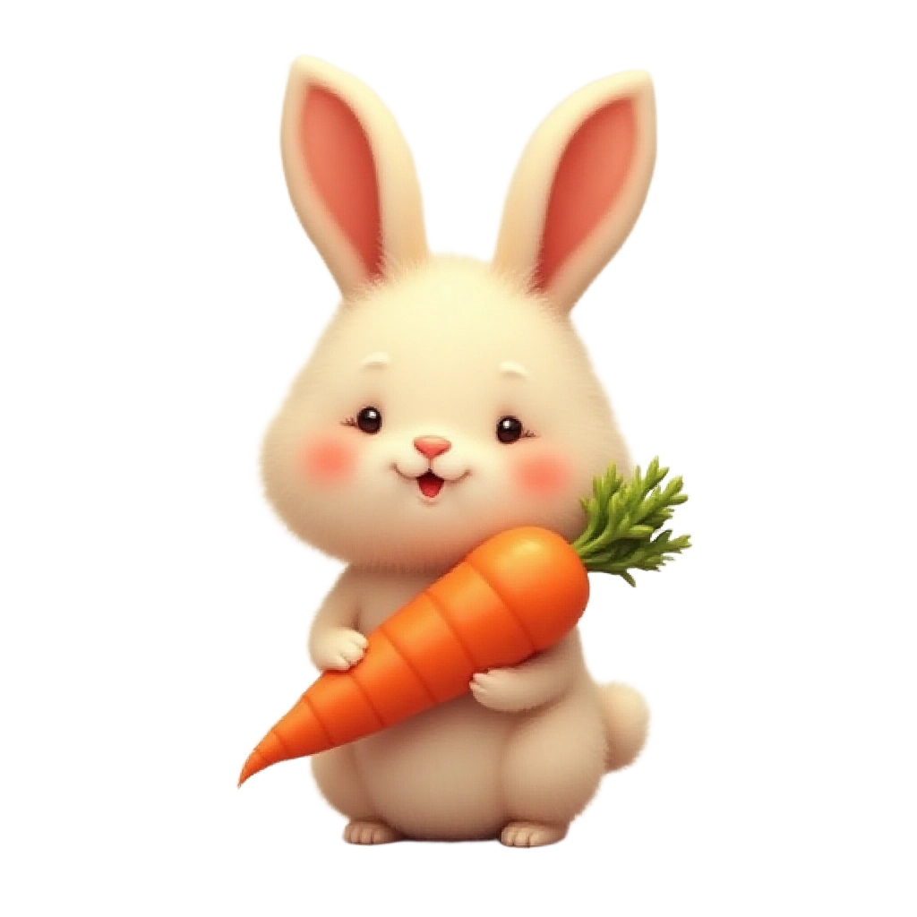 Adorable Bunny with Carrot